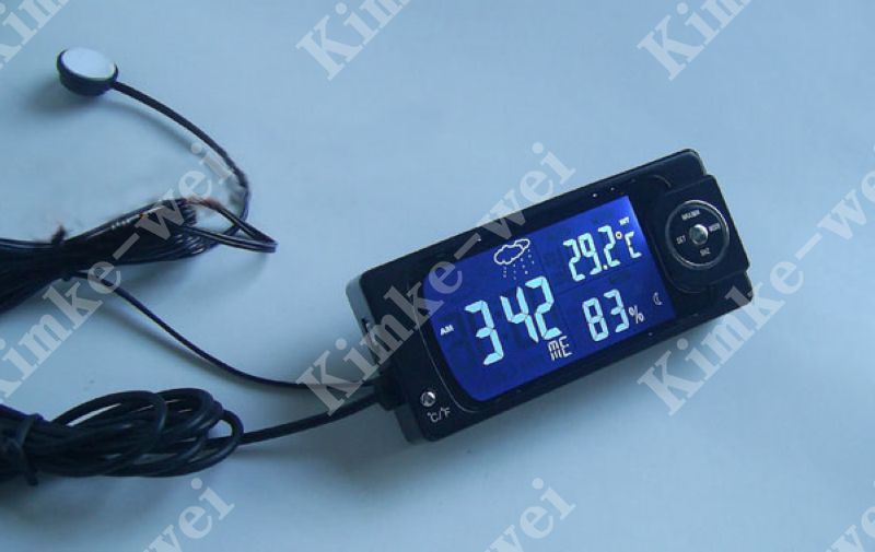 Digital Auto Thermometer & Hygrometer Innen/Außen Uhr