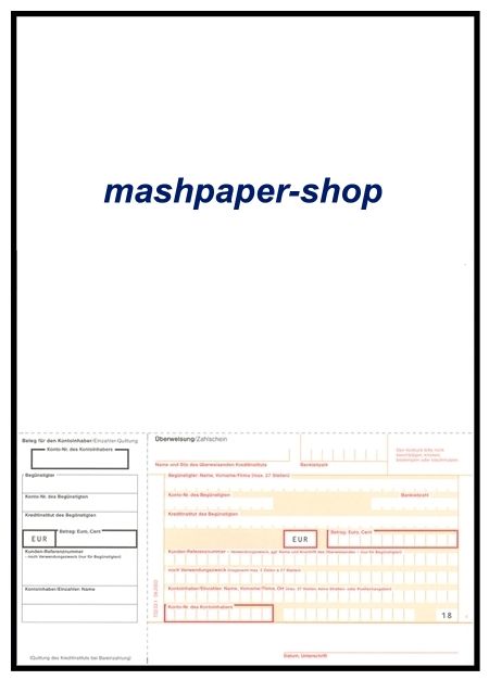 Überweisungsformulare / Überweisungsträger Art Nr. 732.02.1