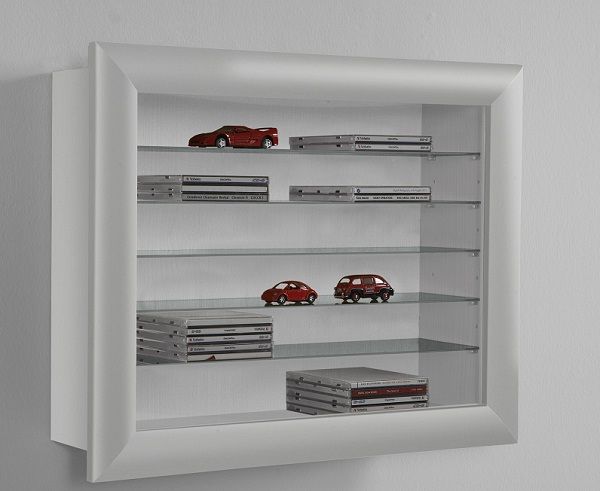 Sammlervitrine Vitrine Hängevitrine Wandvitrine Mod.V741 Weiss