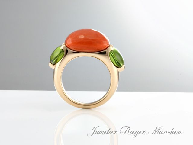 POMELLATO RING CAPRI Koralle Peridot Rosegold 750 ***  