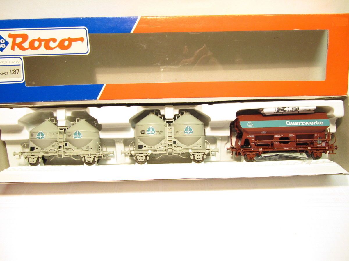 Roco 44048 Güterwagen Silowagen SET Quarzwerke DB EP 4 OVP NEU FR763