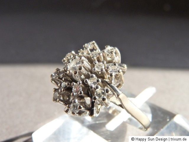 Art Deco 585 Weißgold Diamant Ring Gr. 52 Nr. 5140
