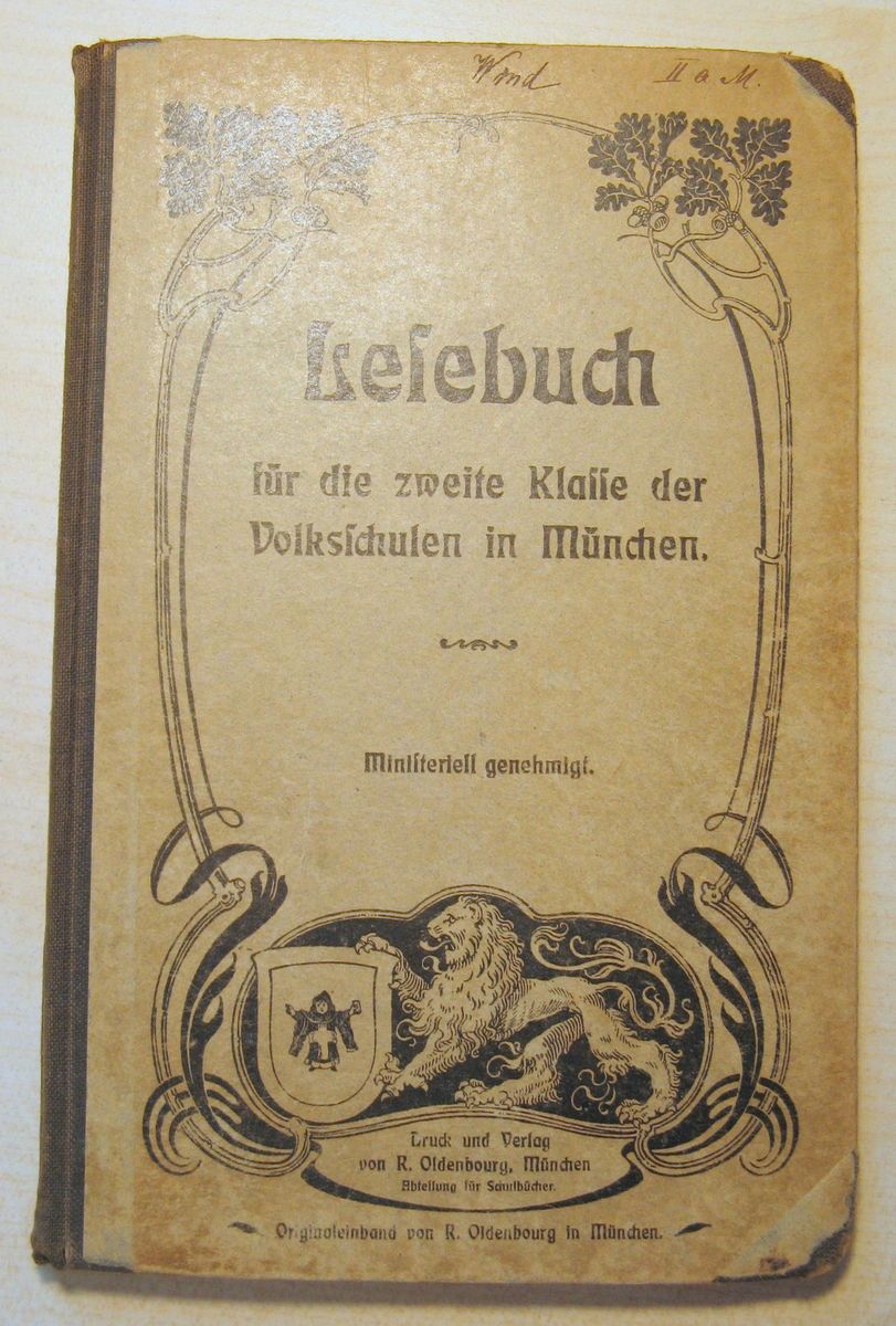 Lesebuch für die zweite Klasse der Volksschulen in München, um 1900