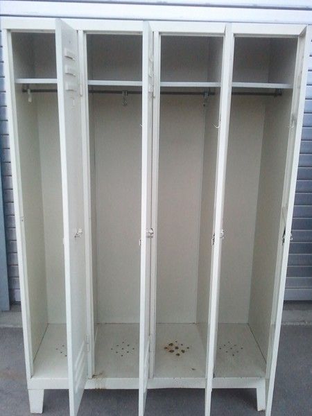 4er SPIND METALLSPIND KLEIDERSPIND SCHRANK UMKLEIDE 120x185 cm SPINT