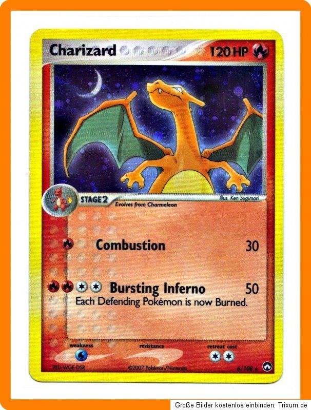 Pokemon Karte Charizard Glurak EX Power Keepers 6/108 120 HP KP Holo