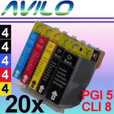 20x mit Chip f. Canon Pixma IP6700 MP600 MP800 MP810 MP830 MP970 MX850