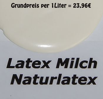 Latexmilch Flüssiglatex 250ml  Ammoniakfrei  1L=23,96€ Weiß