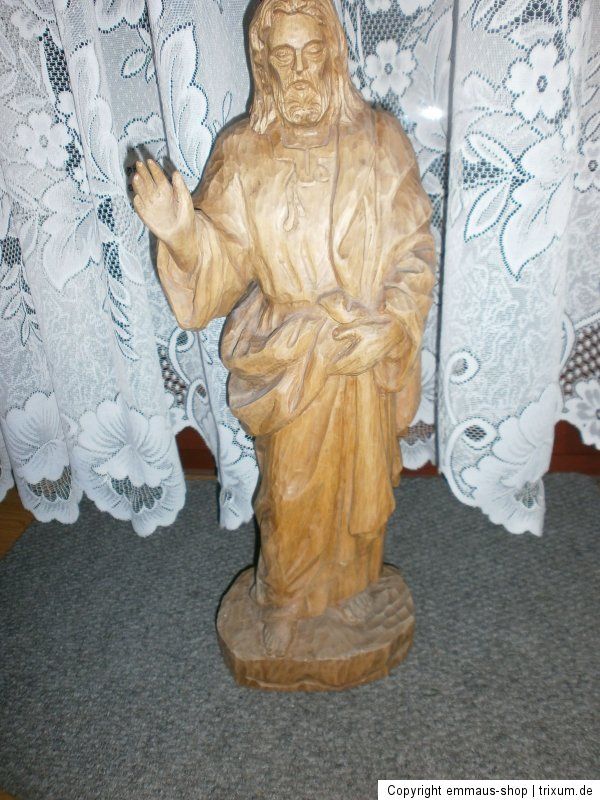 JESUSFIGUR HOLZFIGUR HOLZ GEISTLICHE STATUE HOLZSCHNITZEREI GESCHNITZT