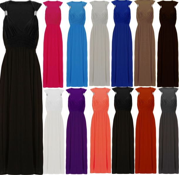 Kleid Damen Lang Maxi Stretch 36   44 Neu