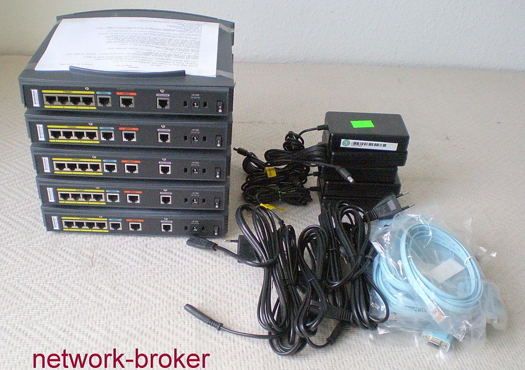 Lot of 5 / 5Stk. Cisco 836 K9 incl. Netzteil Konsol  / Netzzkabel