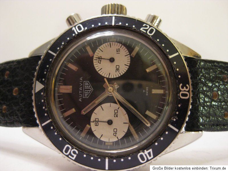 HEUER AUTAVIA VINTAGE DIVER CHRONOGRAPH VALJOUX 92 SCHALTRAD