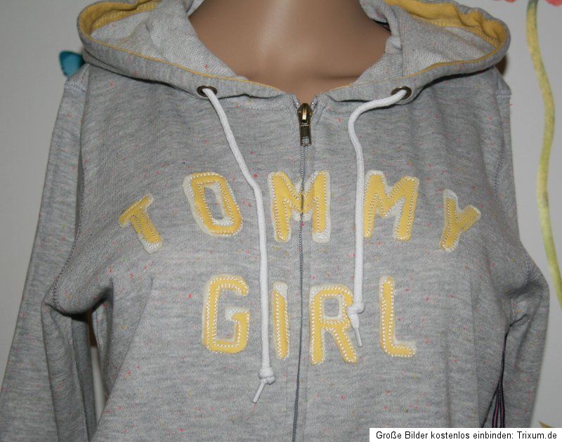 Tommy Hilfiger Girl Kapuzen Strickjacke Grau Bunt Gr. L *NEU*