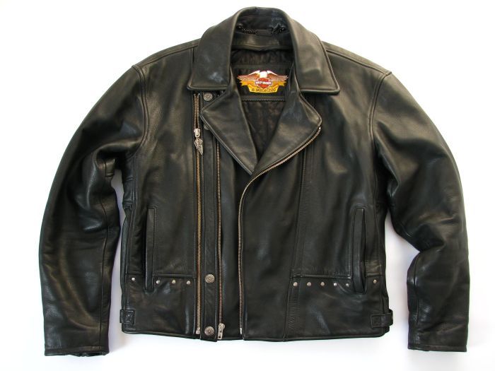 Org. Harley Davidson Oldschool Leder Jacke Größe Herren L