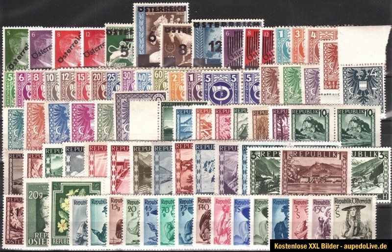 SAMMLUNG bzw. PARTIE ÖSTERREICH 1945 1959 **/* MEIST GUTE ERHALTUNG