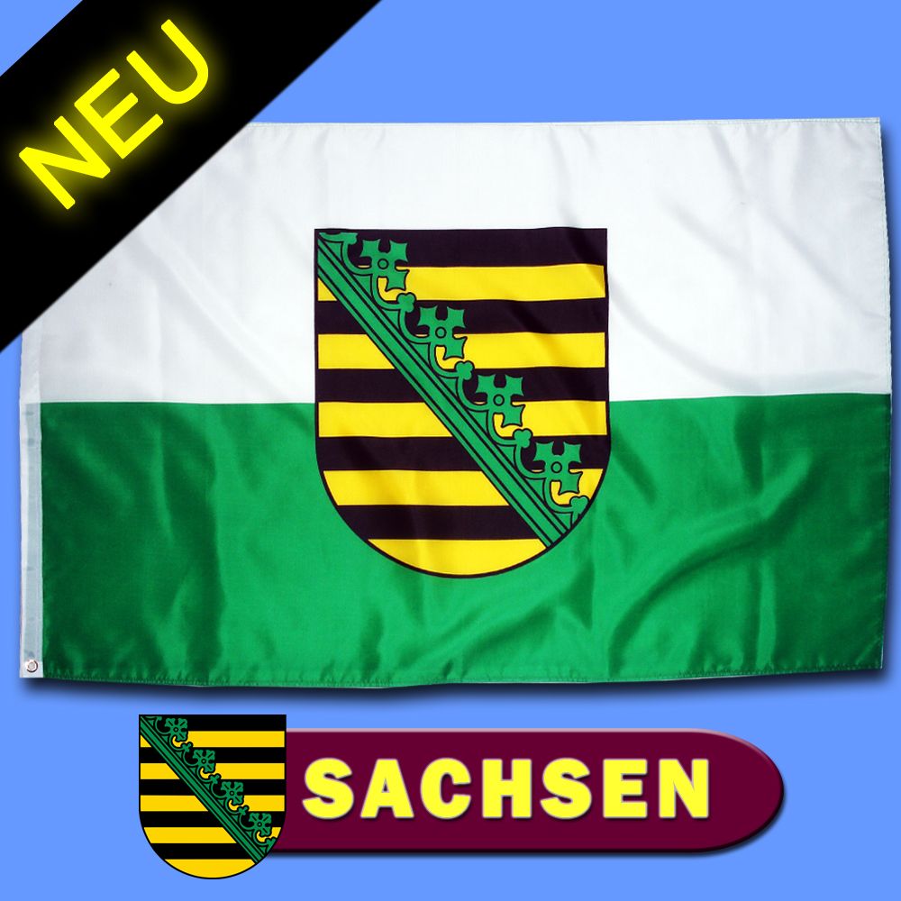 FAHNE SACHSEN FLAGGE 90 x 150 NEU 90x150 cm OVP