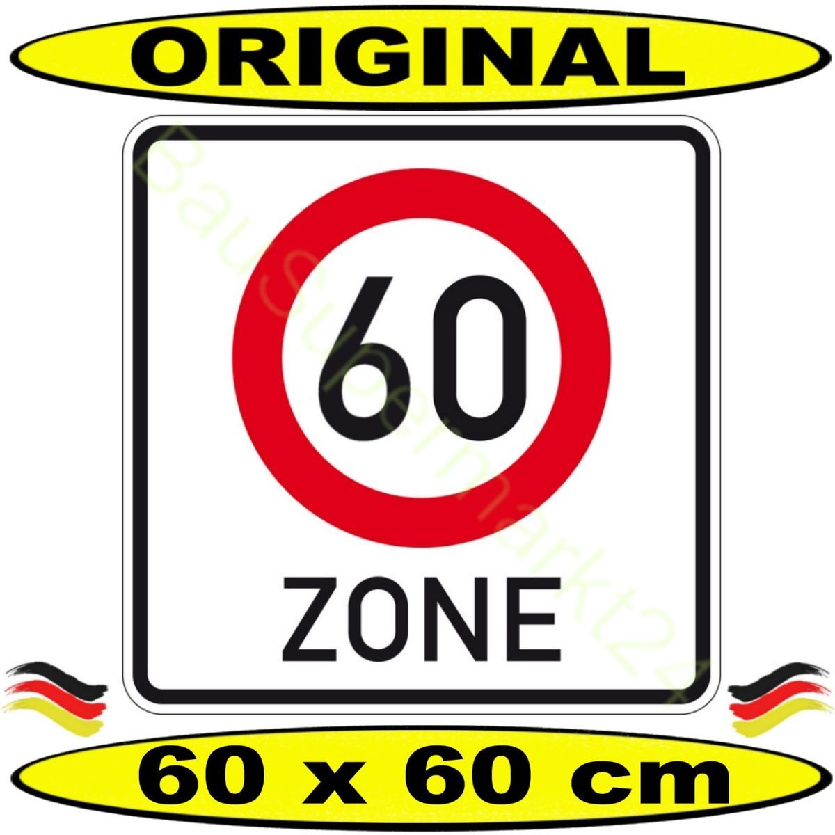 Verkerszeichen ZONE 60 Verkehrsschild Schild Geburtstag