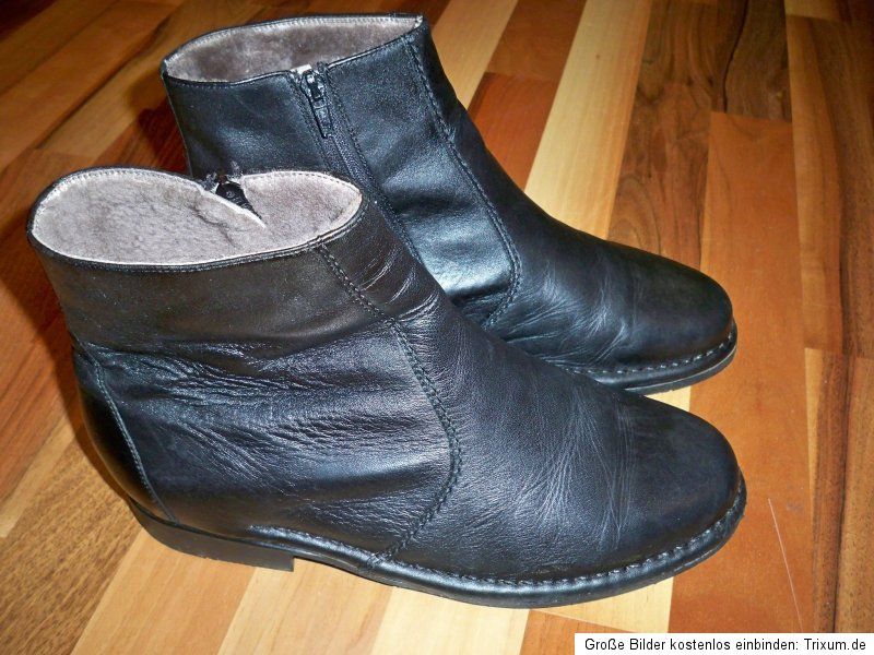 Siuox Echt Lammfell Boots Stiefel Leder Business Schuhe Gr. 8 = 42