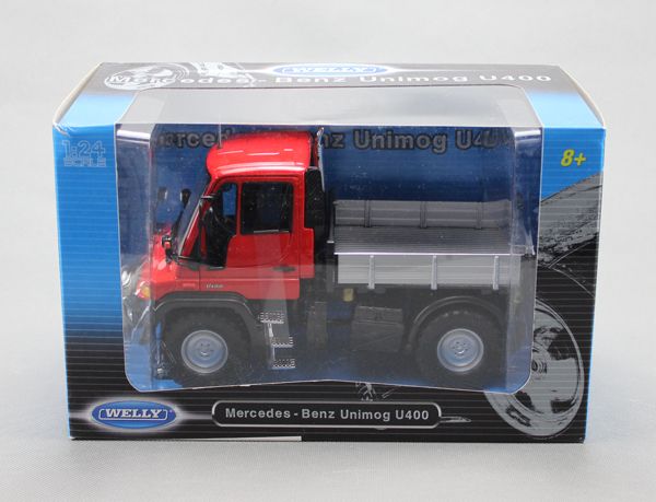 Welly Diecast Model Mercedes Benz Unimog U400 Truck Red Color 1/24