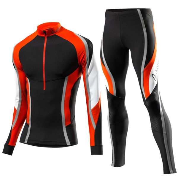 Löffler Herren Nordic Race Set Langlauf Rennanzug schwarz orange