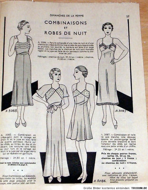 Dimanches de la Femme, Modezeitschrift 15 Novembre 1936