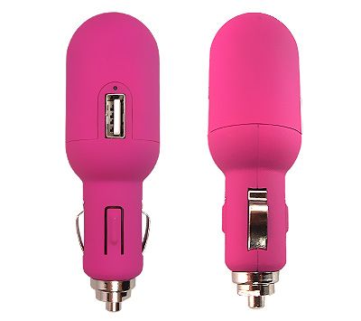 KFZ AUTOADAPTER 2FACHER USB LADEGERÄT FÜR IPHONE ROSA