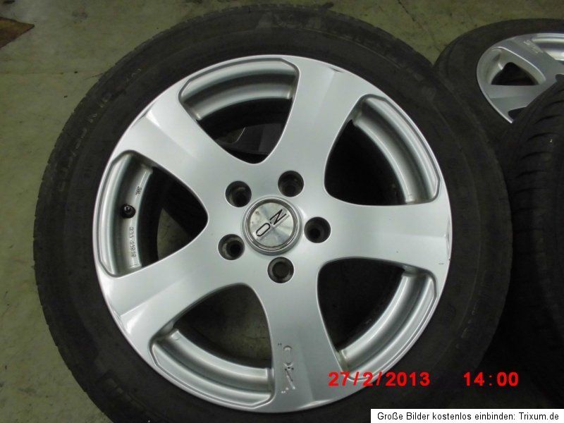 4x Audi A4 Alufelgen OZ Felgen 7Jx16 H2 Sommerreifen 205/55 R16 91V