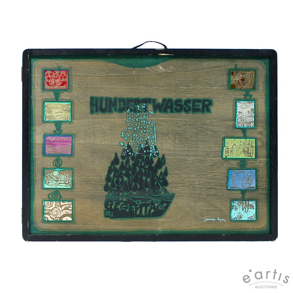 FRIEDENSREICH HUNDERTWASSER HOLZKASSETTE ZUR REGENTAG MAPPE 980, €