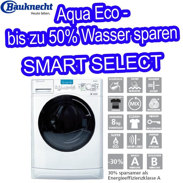 BAUKNECHT WA PL 984 FLD WASCHMASCHINE FRONTLADER   8 KG   SMART SELECT