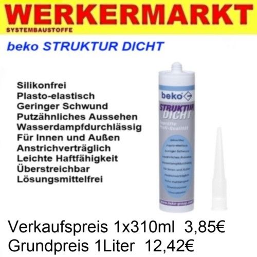 Strukturdicht Fugenmasse Reparatur Putz 310ml Acryl