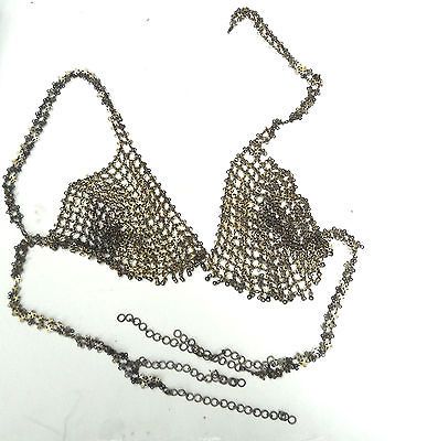 Tribal Morccan Belly dancing Halter Top Vintage 34 36 inches Metal Bra