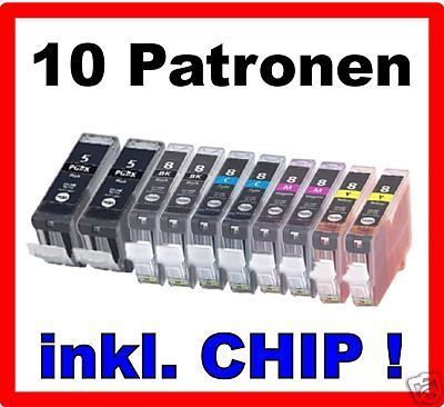 10 Patronen Canon PIXMA MP550 MP560 MP620 MP980 CLI 521 8714574525808