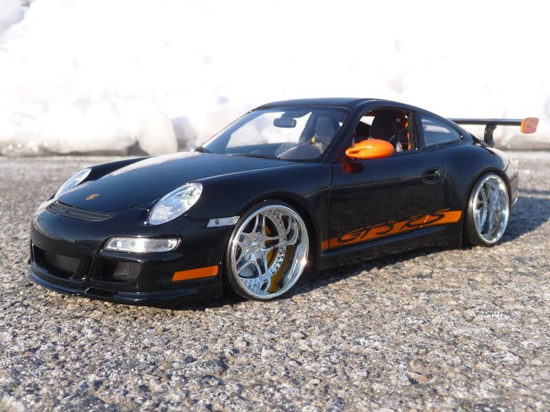 PORSCHE 911 997 GT3 RS BLACK/ORANGE 118 19 ANTERA TIEFBETT FELGEN